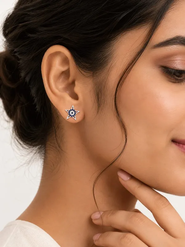 925_Sterling_Silver_Sparkling_Blue_CZ_Evil_Eye_Star_Stud_Earrings