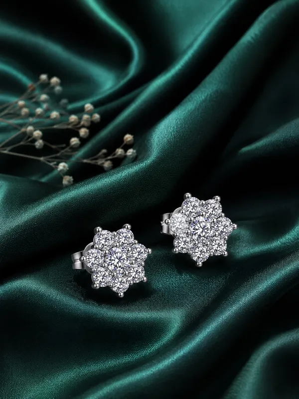 925_Sterling_Silver_Sparkling_Sunflower_Stud_Earrings