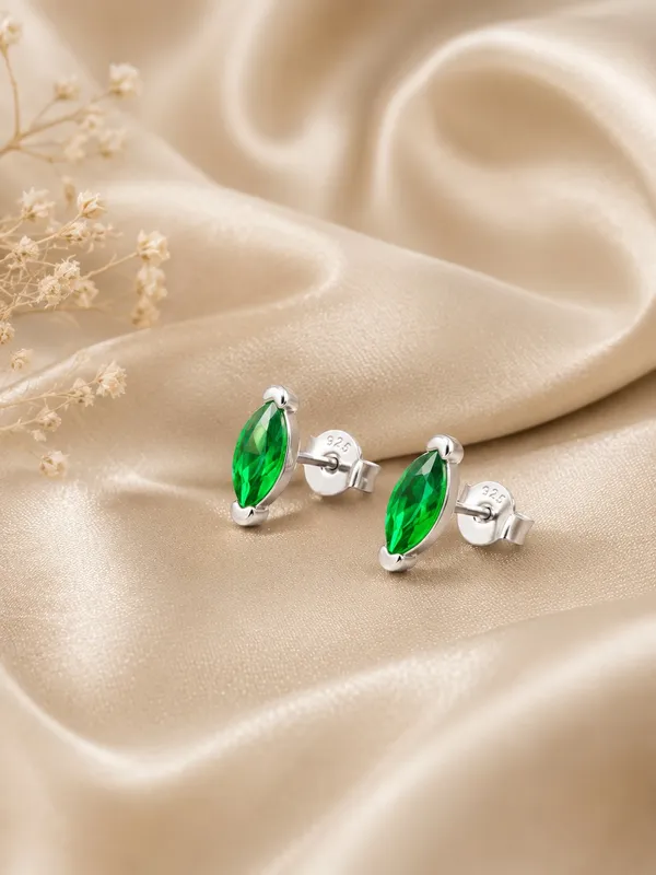 925_Sterling_Silver_Green_Marquise_Stone_Stud_Earrings
