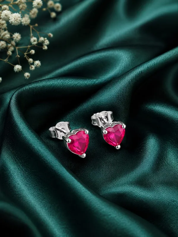 925_Sterling_Silver_Sparkling_Pink_Heart_Stud_Earrings