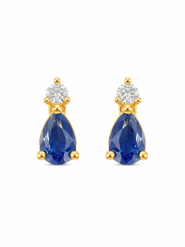 925_Sterling_Silver_22K_Gold_Plated_Sparkling_Blue_Teardrop_Stud_Earrings