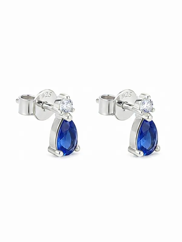 925_Sterling_Silver_Sparkling_Blue_Teardrop_Stud_Earrings