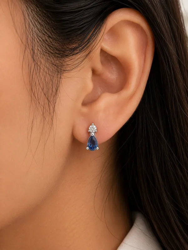 925_Sterling_Silver_Sparkling_Blue_Teardrop_Stud_Earrings