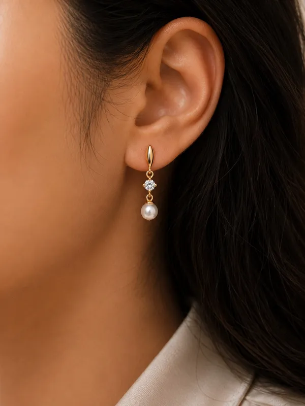 925_Sterling_Silver_22K_Gold_Plated_Sparkling_CZ_Pearl_Drop_Earrings