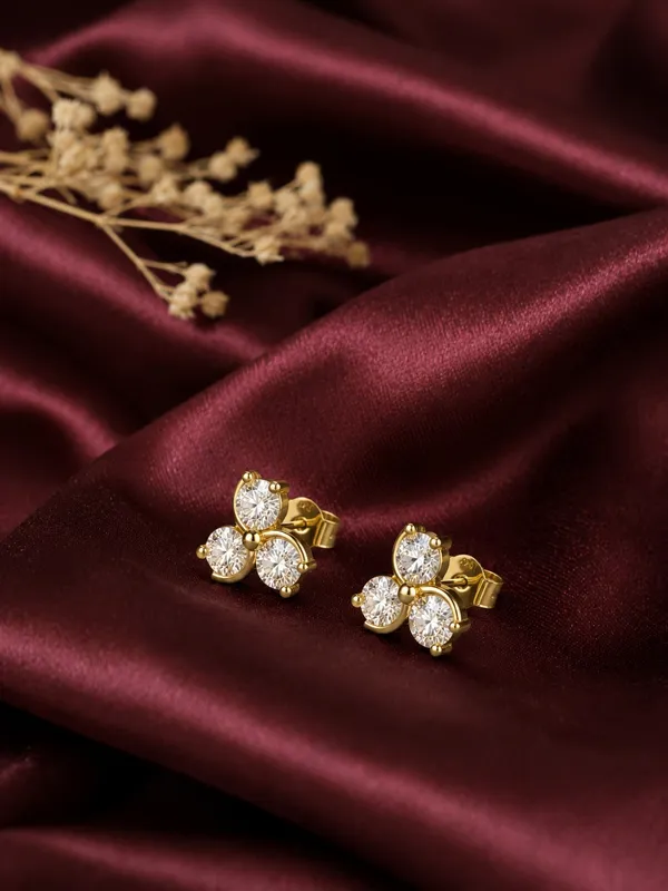 925_Sterling_Silver_22K_Gold_Plated_Sparkling_CZ_Tiro_Petal_Stud_Earrings