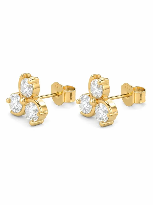 925_Sterling_Silver_22K_Gold_Plated_Sparkling_CZ_Tiro_Petal_Stud_Earrings