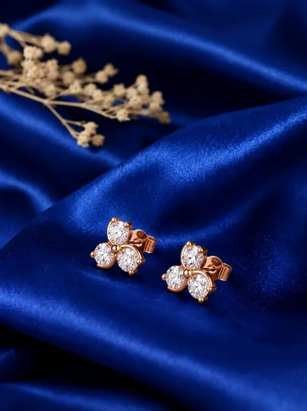 925_Sterling_Silver_22K_Rose_Gold_Plated_Sparkling_CZ_Tiro_Petal_Stud_Earrings