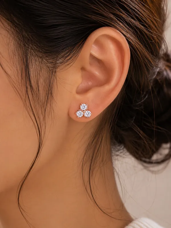 925_Sterling_Silver_22K_Rose_Gold_Plated_Sparkling_CZ_Tiro_Petal_Stud_Earrings