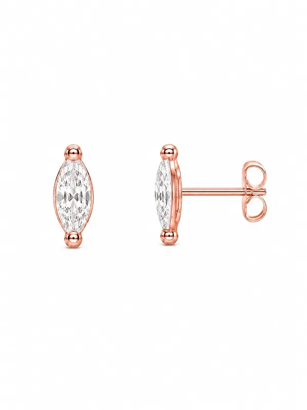 925_Sterling_Silver_22K_Rose_Gold_Plated_Sparkling_CZ_Marquise_Stud_Earrings