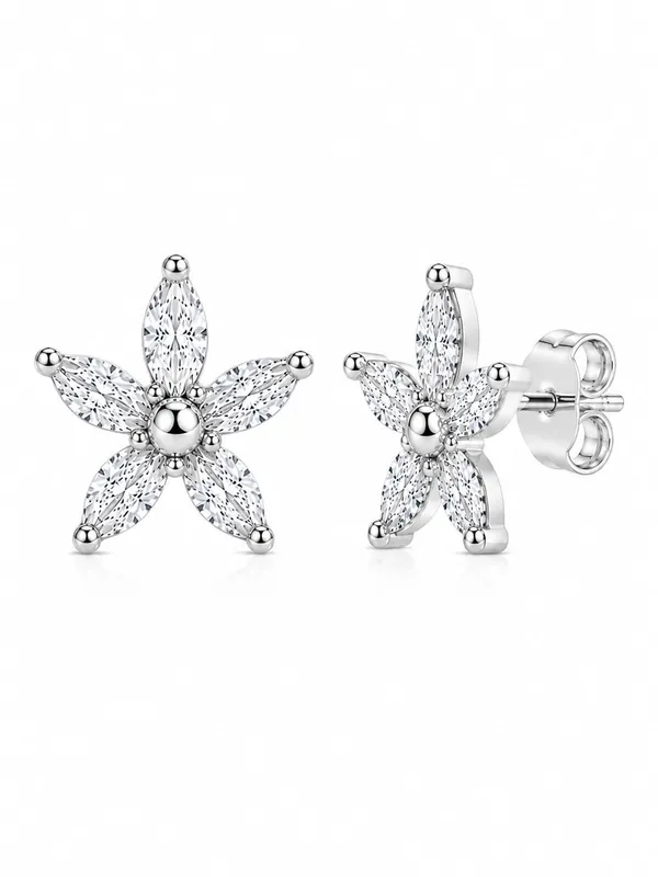 925_Sterling_Silver_Sparkling_Lily_Earrings