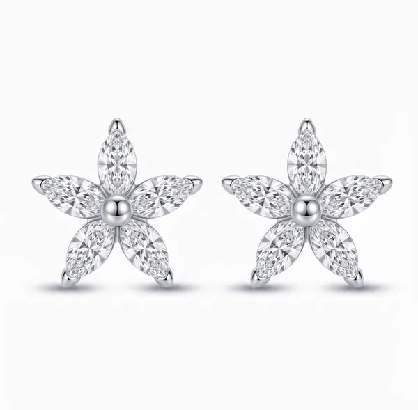 925_Sterling_Silver_Sparkling_Lily_Earrings