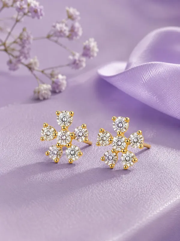 925_Sterling_Silver_22K_Gold_Plated_Brilliant_CZ_Blossom_Cluster_Stud_Earrings
