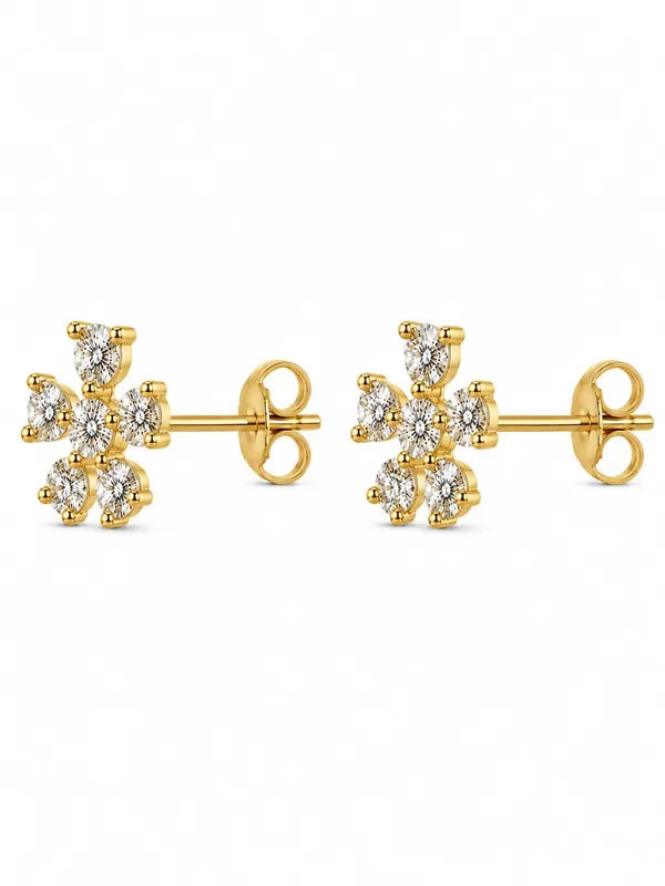 925_Sterling_Silver_22K_Gold_Plated_Brilliant_CZ_Blossom_Cluster_Stud_Earrings