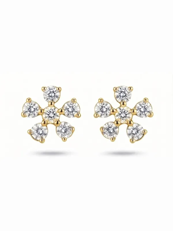 925_Sterling_Silver_22K_Gold_Plated_Brilliant_CZ_Blossom_Cluster_Stud_Earrings