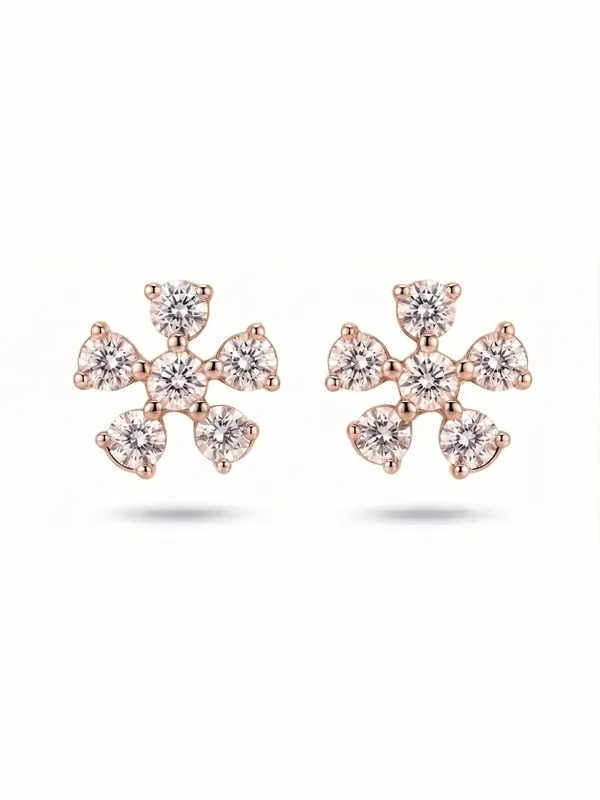 925_Sterling_Silver_22K_Rose_Gold_Plated_Brilliant_CZ_Blossom_Cluster_Stud_Earrings