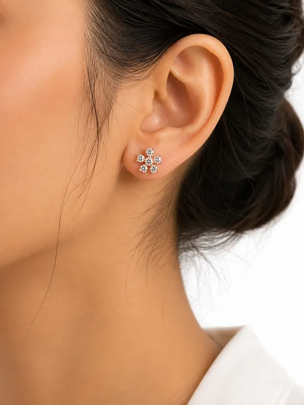 925_Sterling_Silver_22K_Rose_Gold_Plated_Brilliant_CZ_Blossom_Cluster_Stud_Earrings