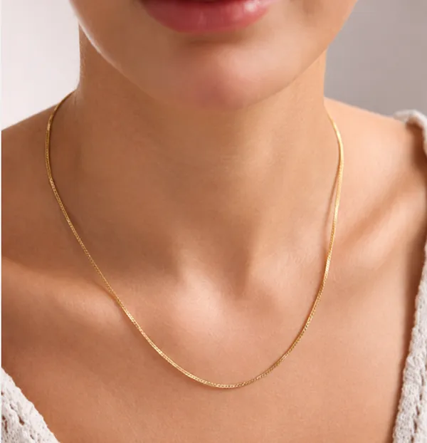 925_Sterling_Silver_With_22K_Gold_Plated_Box_Chain_Necklace