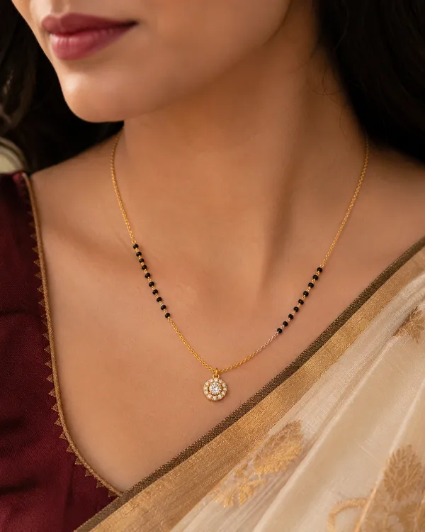 925_Sterling_Silver_Gold_Plated_Halo_Crystal_Mangalsutra