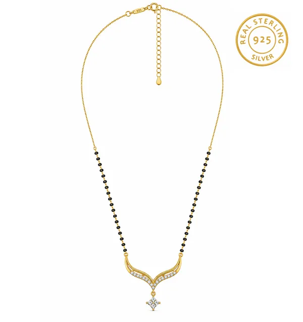 925_Sterling_Silver_Gold_Plated_Celestial_V-Curve_Mangalsutra
