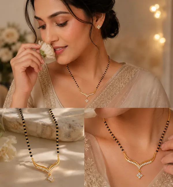 925_Sterling_Silver_Gold_Plated_Celestial_V-Curve_Mangalsutra