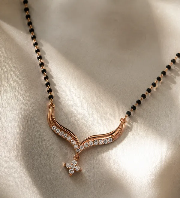 925_Sterling_Silver_Rose_Gold_Plated_Celestial_V-Curve_Mangalsutra