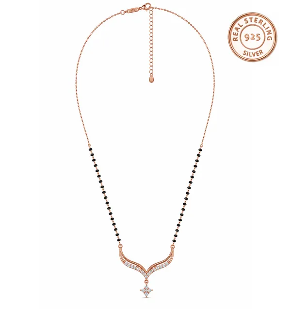 925_Sterling_Silver_Rose_Gold_Plated_Celestial_V-Curve_Mangalsutra