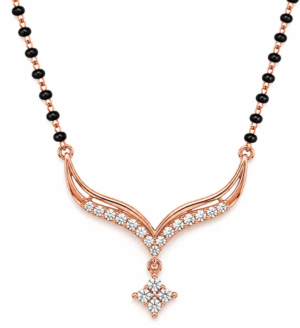 925_Sterling_Silver_Rose_Gold_Plated_Celestial_V-Curve_Mangalsutra