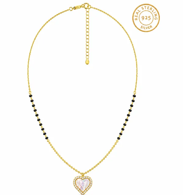 925_Sterling_Silver_Gold_Plated_Mother_of_Pearl_Heart_Mangalsutra