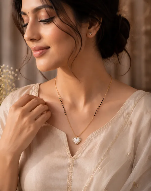 925_Sterling_Silver_Gold_Plated_Mother_of_Pearl_Heart_Mangalsutra