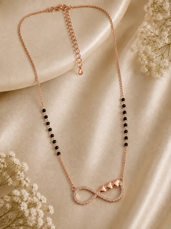 926_Sterling_Silver_Rose_Gold_Plated_Infinity_Hearts_Mangalsutra