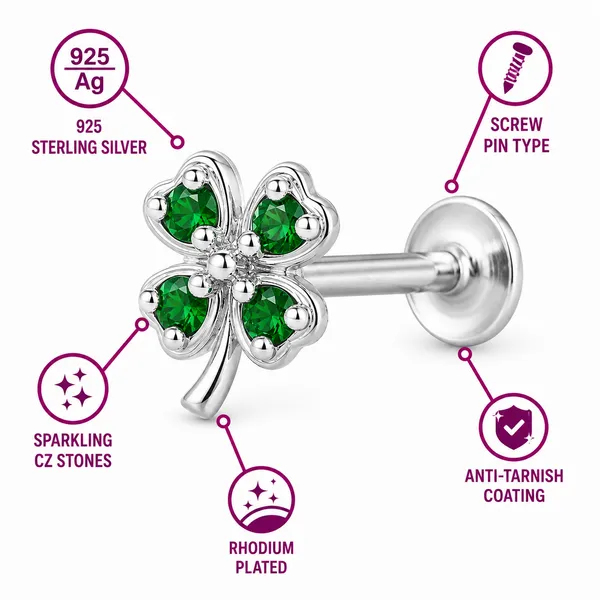 925_Sterling_Silver_Four_Leaf_Clover_Nose_Pin