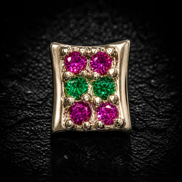 925_Sterling_Silver_Multi_Color_Grid_Nose_Pin