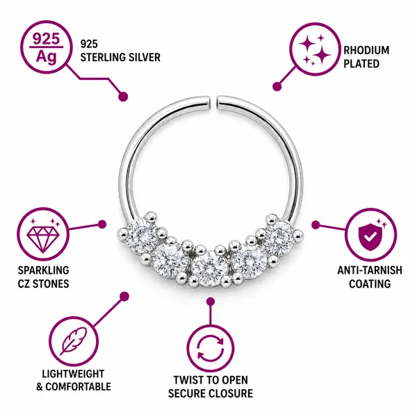 925_Sterling_Silver_Five_Sparkle_Open_Nose_Pin