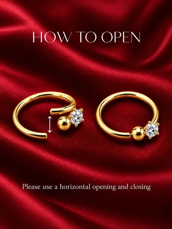 925_Sterling_Silver_22K_Gold_Plated_Cubic_Zirconia_CZ_Single_Stone_Ball_Nose_Ring