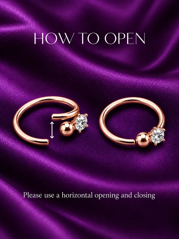 925_Sterling_Silver_22K_Rose_Gold_Plated_Cubic_Zirconia_CZ_Single_Stone_Ball_Nose_Ring