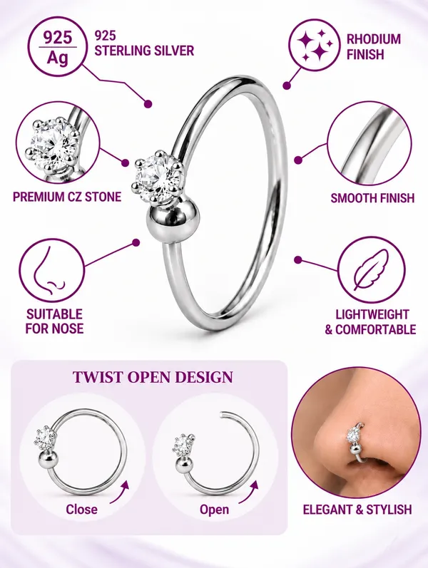 925_Sterling_Silver_Cubic_Zirconia_CZ_Single_Stone_Ball_Nose_Ring