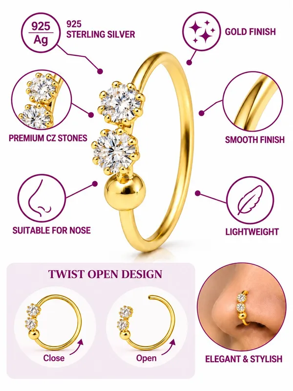 925_Sterling_Silver_22K_Gold_Plated_Double_Stone_CZ_Nose_Ring