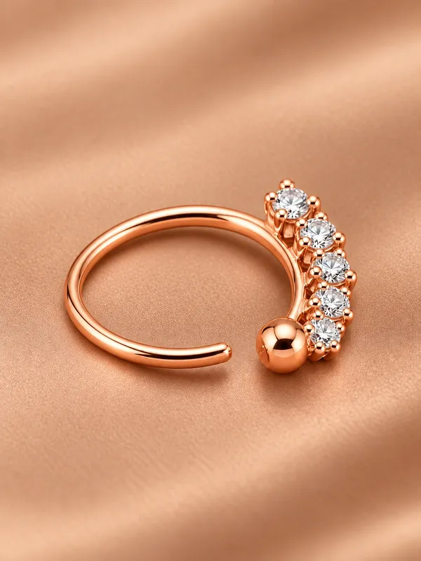 925_Sterling_Silver_22K_Rose_Gold_Plated_Five_Stone_CZ_Nose_Ring