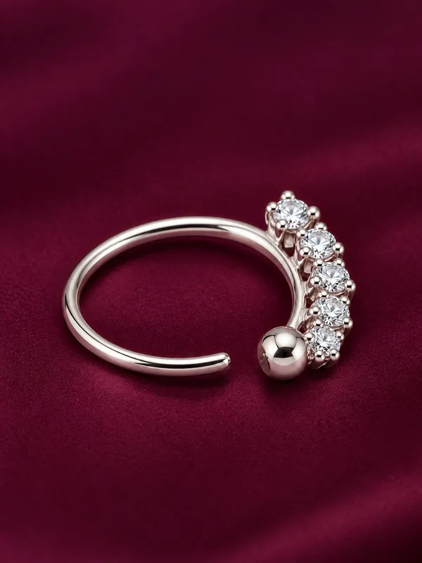 925_Sterling_Silver_Five_Stone_CZ_Nose_Ring