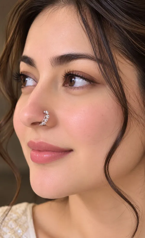 925_Sterling_Silver_Five_Stone_CZ_Nose_Ring