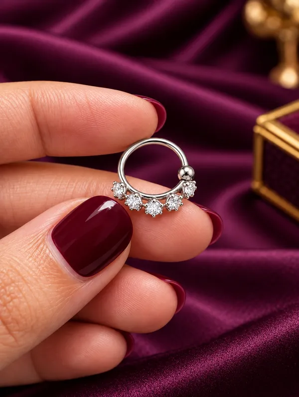 925_Sterling_Silver_Five_Stone_CZ_Nose_Ring