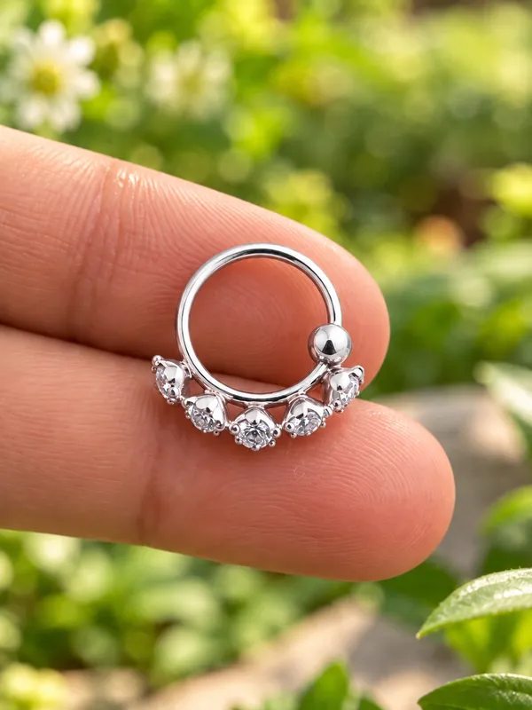 925_Sterling_Silver_Five_Stone_CZ_Nose_Ring