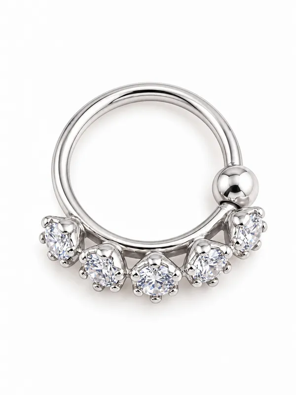 925_Sterling_Silver_Five_Stone_CZ_Nose_Ring