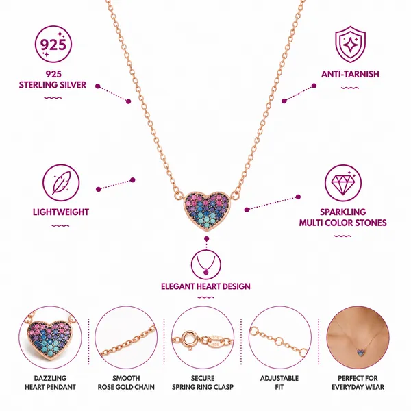 Rose_Gold_Plated_Rianbow_Stellar-Heart_Necklace_With_925_Sterling_Silver