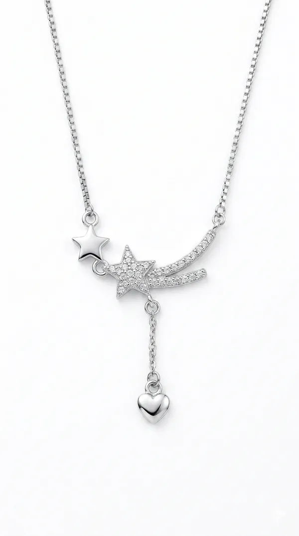 925_Sterling_Silver_Finish_Crystal_Star_Drop_Necklace