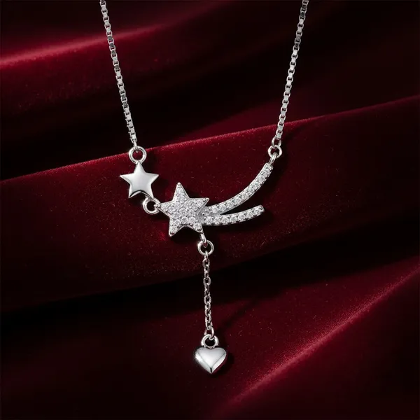 925_Sterling_Silver_Finish_Crystal_Star_Drop_Necklace