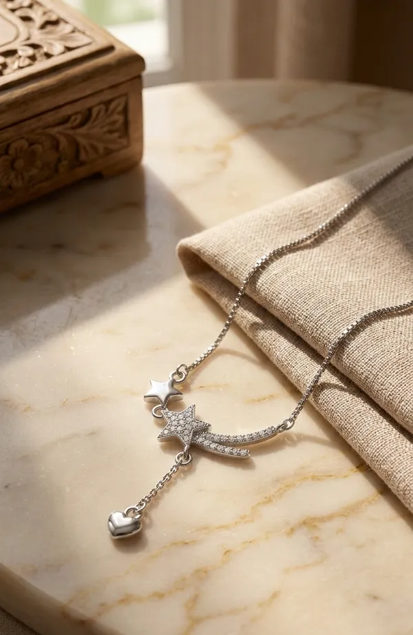 925_Sterling_Silver_Finish_Crystal_Star_Drop_Necklace