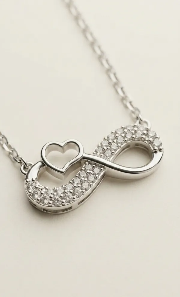 925_Sterling_Silver_Infinity_Heart_Zircon_Jewellery_Pendant