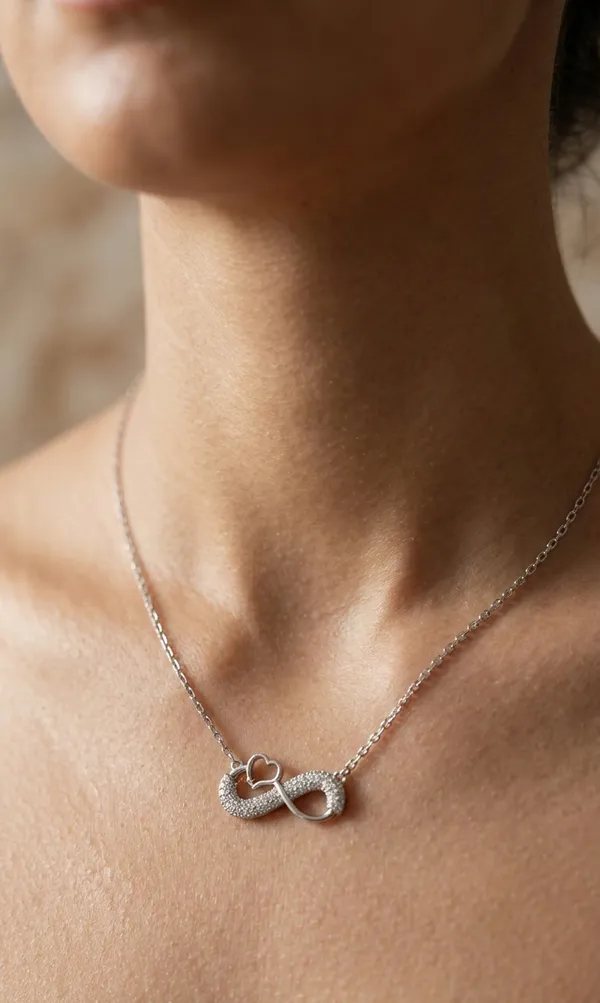 925_Sterling_Silver_Infinity_Heart_Zircon_Jewellery_Pendant