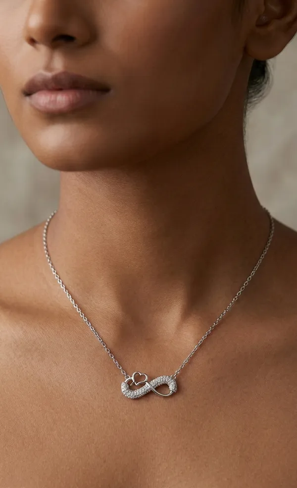 925_Sterling_Silver_Infinity_Heart_Zircon_Jewellery_Pendant